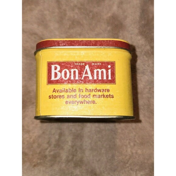 Vintage 1983 Bon Ami Soap Tin Can Yellow Chicks On Lid Advertising Bristol Ware - Picture 5 of 9